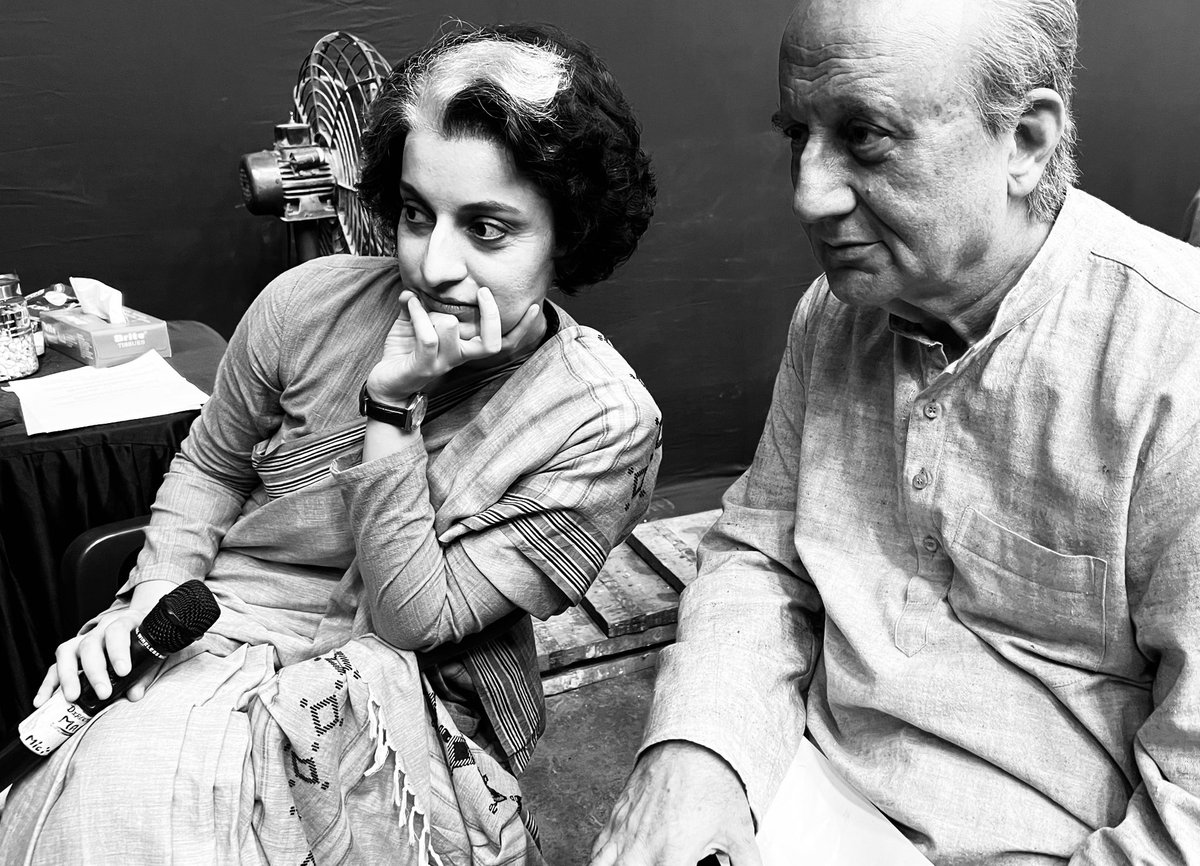AnupamPKher's tweet photo. My dearest #Kangana! Congratulations and my best wishes for the release of #Emergency! It was a pleasure and also inspirational to be directed by you. You have made this film with amazing compassion and sincerity. You did both the roles, that of the director and the actor brilliantly. Your courage to make films with varied themes is really admirable. I know You have had your share of problems while and even after making this film. But always remember, “A BEND IN THE ROAD IS NOT THE END OF THE ROAD!” I wish and pray that the film does very very well at the box office. Love and prayers always! Jai Ho! 😍👍🌺🫶 @KanganaTeam #EmergencyReleasingToday