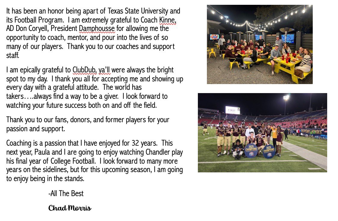 Chad Morris (@coachchadmorris) on Twitter photo 