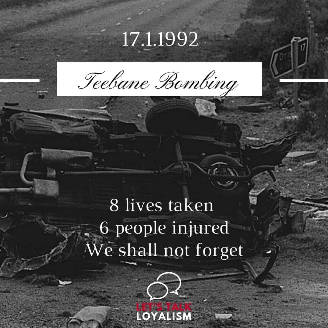 Teebane Bombing
17.1.1992

8 lives taken
6 people injured

We shall not forget