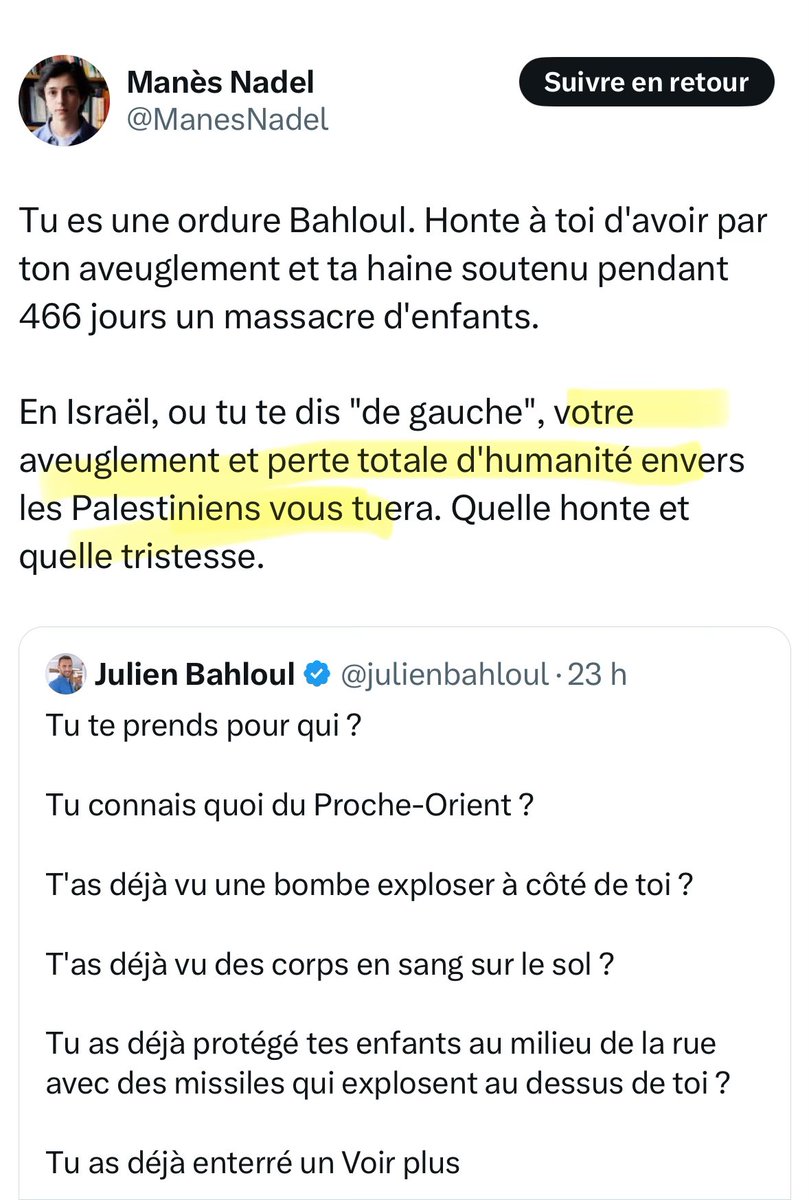 julienbahloul's tweet photo. J'ai passé des dizaines de nuits dans des abris anti-missiles avec mes enfants. 

J'ai été dans plusieurs attentats. 

J'ai un collègue amputé.

Le deuil est partout dans ma vie au quotidien.

Et ce petit con parisien bourgeois m'explique ce qui va ma tuer ?

Quelle arrogance. https://t.co/65KOQ0qIqW