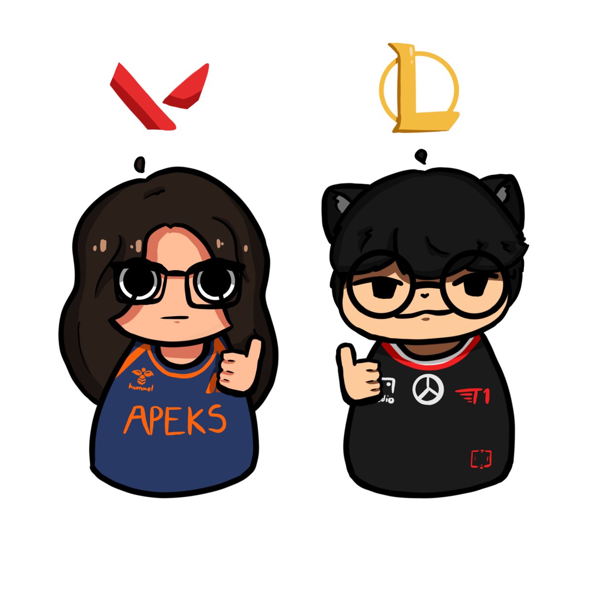 my goats <a href="/florscnt/">florescent</a> and <a href="/faker/">T1 Faker</a> hitting the 👍