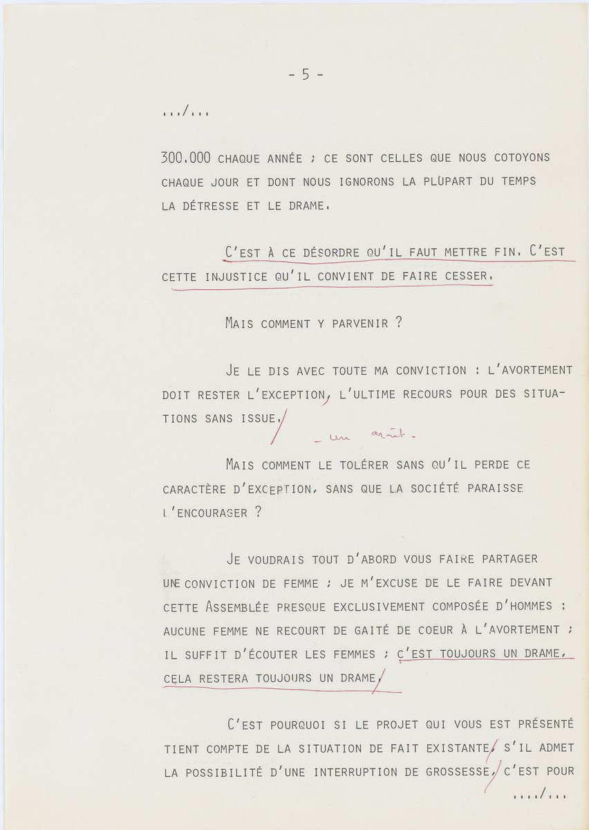 Il y a 50 ans jour pour jour, le 17 janvier 1975, la #loiVeil relative à l'#IVG, a été promulguée, constituant une avancée sociétale majeure dans la conquête des droits des femmes.
Les Archives nationales conservent les versions manuscrite et tapuscrite du discours du 26/11/1974