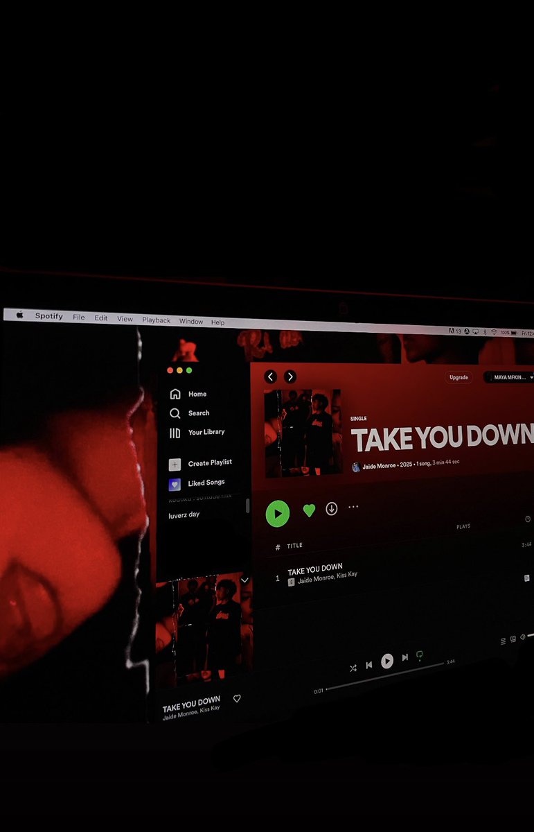 Mayamfluv's tweet photo. “TAKE YOU DOWN” by JAIDE MONROE ft KISS KAY is out NOWWWW!!! I’m so proud of my bby @JAIDEMONROEE congratulations mi amor 💋 LISTEN TO IT ON ALL STREAMING PLATFORMS 🫶🏼 

(also I made it on the cover art 🥰) 

https://t.co/BloNWfuE5G https://t.co/Gn13Oe88hK