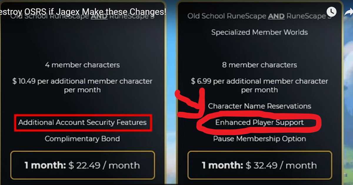 Lets ask PAYING CUSTOMERS to PAY EXTRA for enhanced player support and account security features.🙃
THAT SHOULD BE FREE!  
#osrs