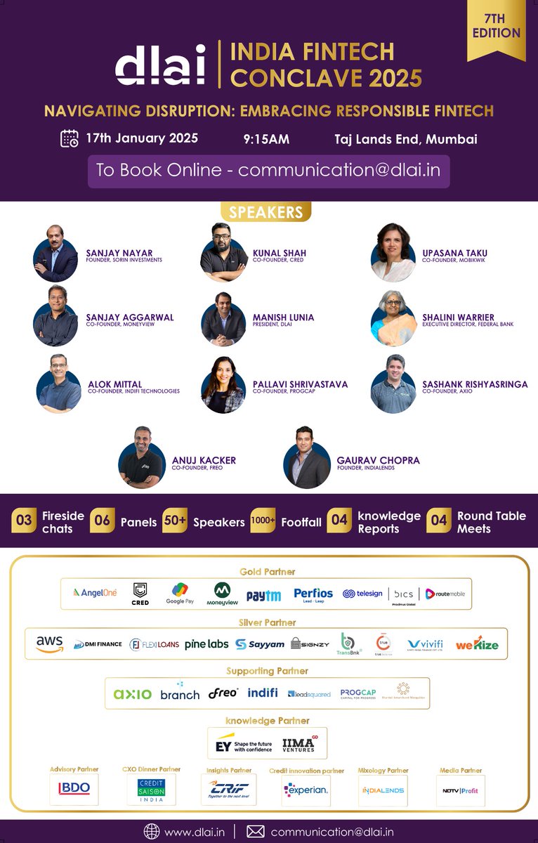 #Progcap at the #IndiaFintechConclave2025 by @dlai_india today! Our Co-founder, <a href="/pallavi_s/">Pallavi Shrivastava</a> is speaking on “Fintech &amp; MSME Growth.” Explore #digitallending &amp; #Fintech for inclusive financial access for #MSMEs. 

conclave2025.dlai.in  

See you there!

#DLAI #FinancialInclusion