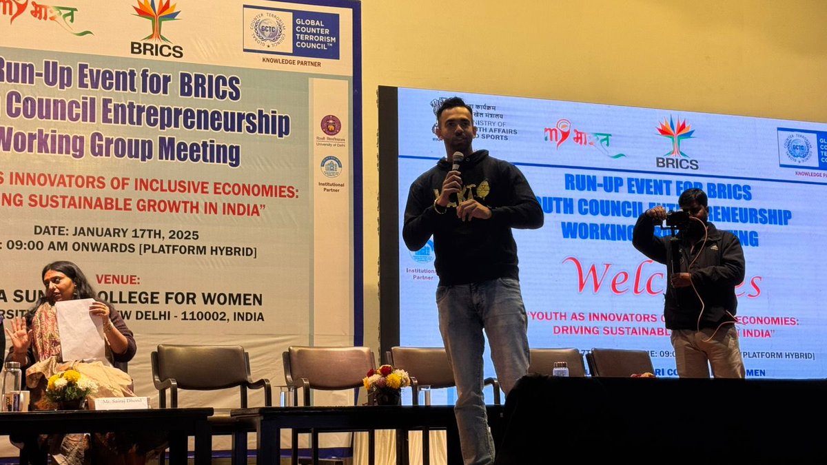 MATA SUNDRI COLLEGE FOR WOMEN, UNIVERSITY OF DELHI (@mata_for) on Twitter photo Keynote address by Mr. Sairoj Dhond ( Founder Wakao Foods) on “Empowering Young Entrepreneurs: Catalysts for Sustainable and Inclusive Economic Transformation in India.
For live update of Run-up Event for BRICS at MSC, click here
youtube.com/live/UWtqN59AJ…
<a href="/GCTCWORLD/">Global Counter Terrorism Council</a> <a href="/IndiaSports/">Dept of Sports MYAS</a> Keynote address by Mr. Sairoj Dhond ( Founder Wakao Foods) on “Empowering Young Entrepreneurs: Catalysts for Sustainable and Inclusive Economic Transformation in India.
For live update of Run-up Event for BRICS at MSC, click here
youtube.com/live/UWtqN59AJ…
<a href="/GCTCWORLD/">Global Counter Terrorism Council</a> <a href="/IndiaSports/">Dept of Sports MYAS</a>