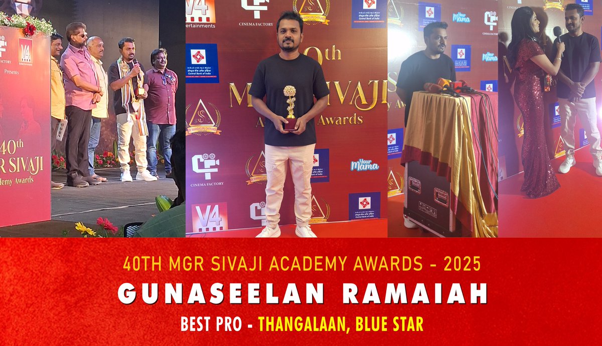 Murugan Manthiram (@muruganmantiram) on Twitter photo Congratulations to thambi 😍😍<a href="/pro_guna/">Guna</a> for Best PRO award from 40th MGR Sivaji Academy Awards. <a href="/V4umedia_/">V4U Media</a> <a href="/beemji/">pa.ranjith</a> 
#Guna #PROGuna #GunaPro #BestPRO #BlueStar #Thangalaan #MGRSivajiAcademyAwards #v4 #v4entertainment #GunaseelanRamaiah #v4umedia #PaRanjith #NeelamProductions Congratulations to thambi 😍😍<a href="/pro_guna/">Guna</a> for Best PRO award from 40th MGR Sivaji Academy Awards. <a href="/V4umedia_/">V4U Media</a> <a href="/beemji/">pa.ranjith</a> 
#Guna #PROGuna #GunaPro #BestPRO #BlueStar #Thangalaan #MGRSivajiAcademyAwards #v4 #v4entertainment #GunaseelanRamaiah #v4umedia #PaRanjith #NeelamProductions