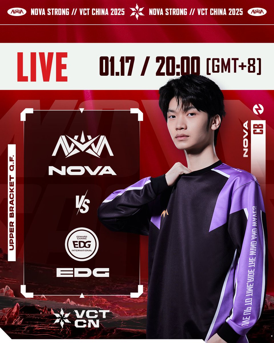 🔥 Match Day Alert! 🔥

📺 Tune in LIVE: youtube.com/live/kh3bq-wAe…

Let’s rally behind the team and show what #NOVASTRONG truly means!

#NovaEsports #VCTCN #VCTCN2025 #Esports #Valorant