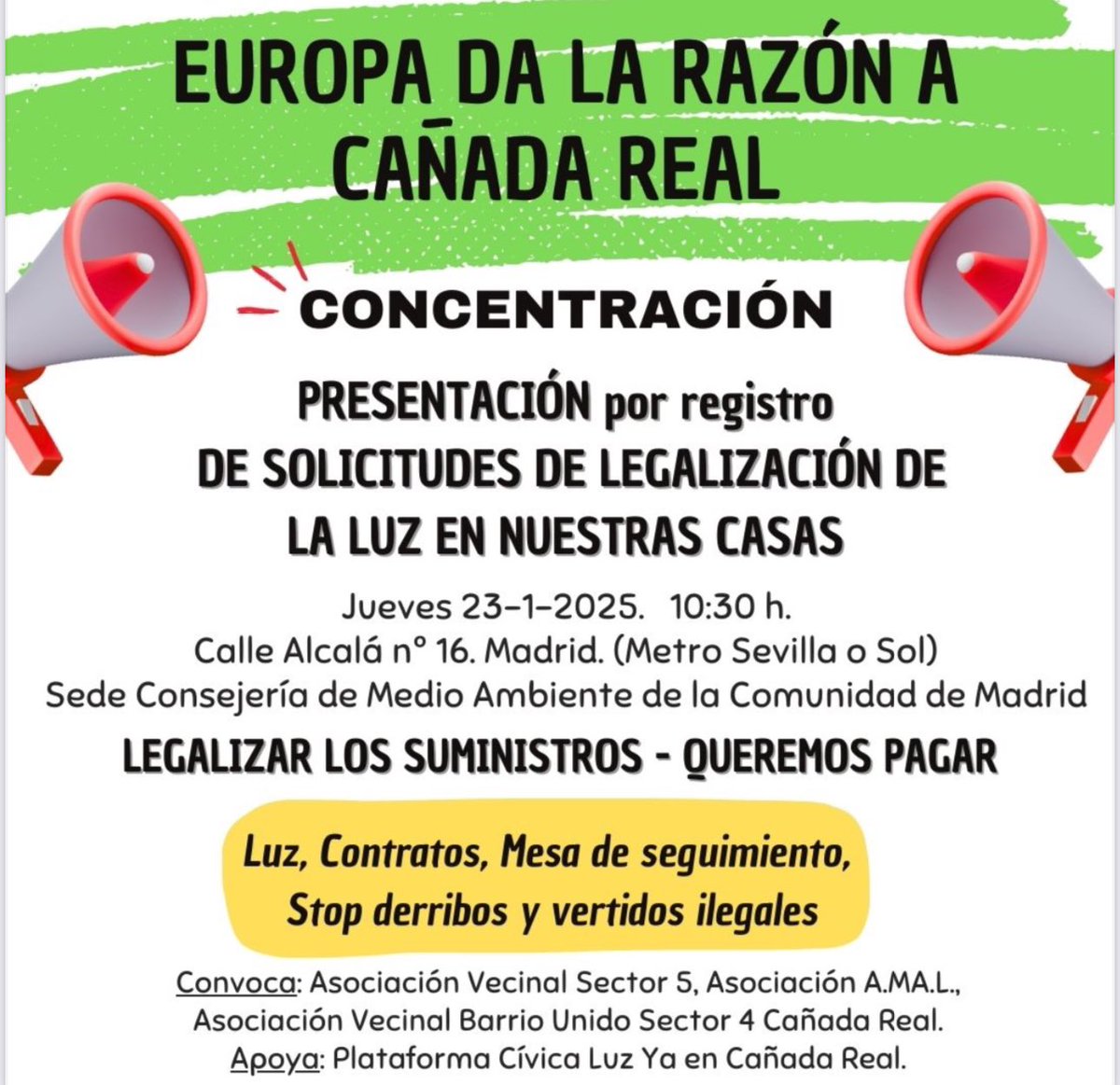 Plataforma Cívica Luz para Cañada Real tweet media