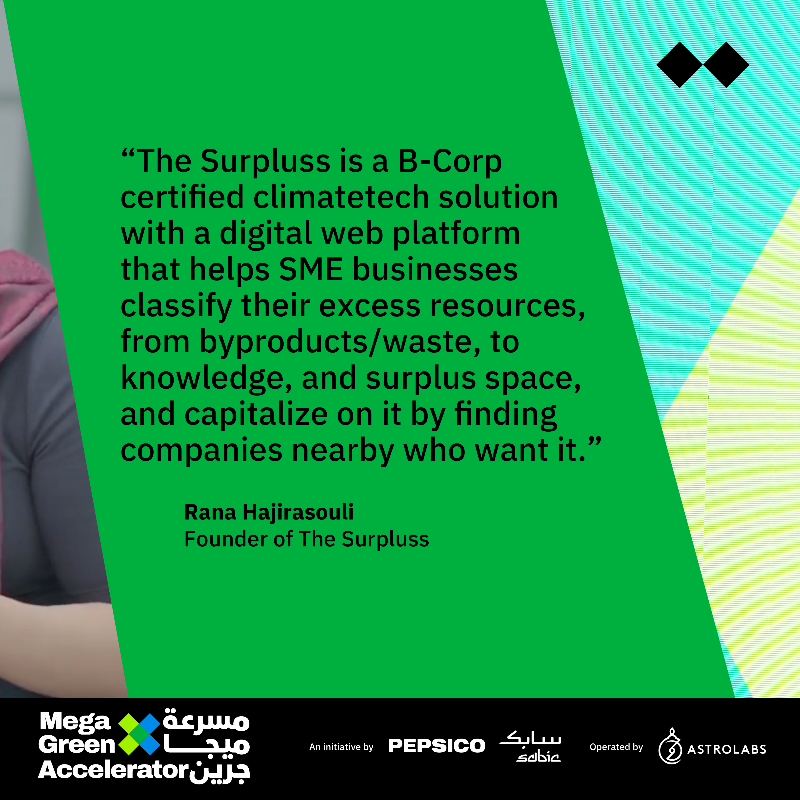 MGA_MENA's tweet photo. Looking back at @@EntMagazineME's feature on our #MegaGreen Accelerator Cohort 1 startup, @TheSurpluss, who is revolutionizing how SMEs approach sustainability by reducing food waste and maximizing efficiency.