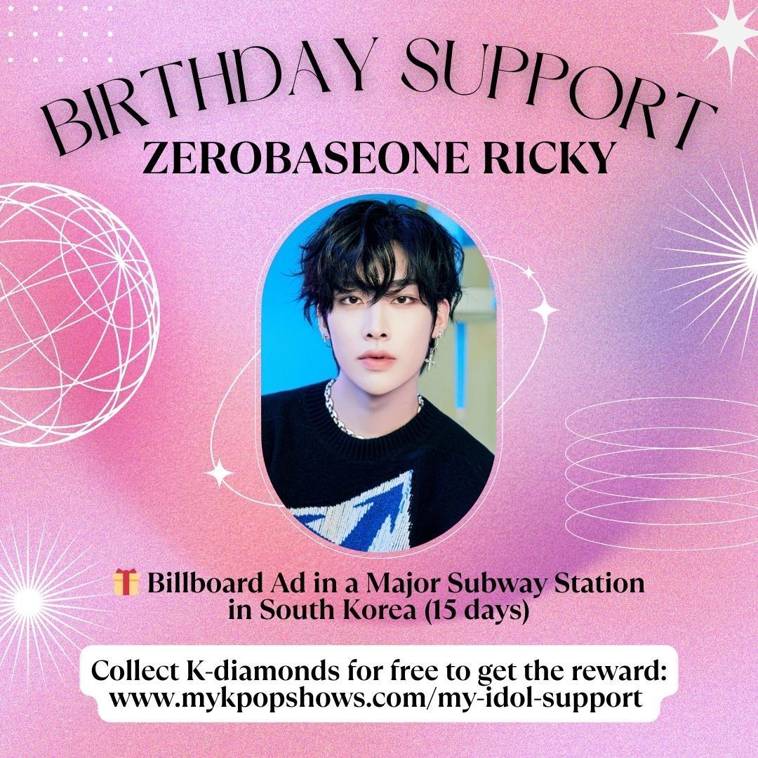 mykpopshows's tweet photo. 🎉 #ZEROBASEONE #Ricky Birthday Support

🎁 Subway Billboard Ad in South Korea
🎯 Collect free K-Diamonds
🔗 https://t.co/bYT5SNos1X 

#제로베이스원 #ZB1 #리키 #沈泉锐 https://t.co/CrwkDAQq0D