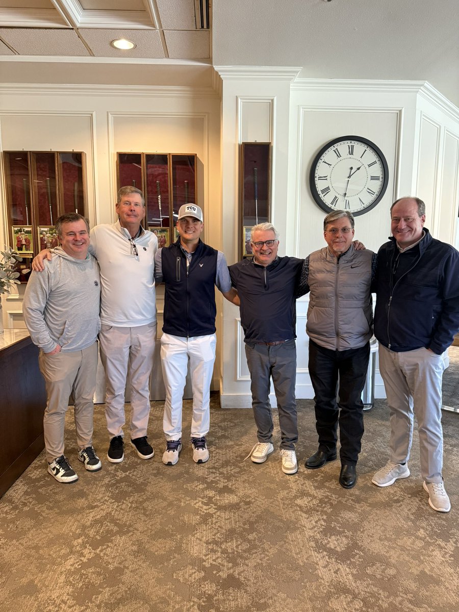 Thanks to <a href="/TCUMensGolf/">TCU Men's Golf</a> <a href="/TCUCoachBill/">Bill Allcorn</a> for joining is over lunch to discuss the ins and outs of College golf recruiting. #PTF <a href="/CoachBeck_PTF/">Coach Aaron Beck</a> <a href="/PTFAthletics/">All Saints' Athletes</a>