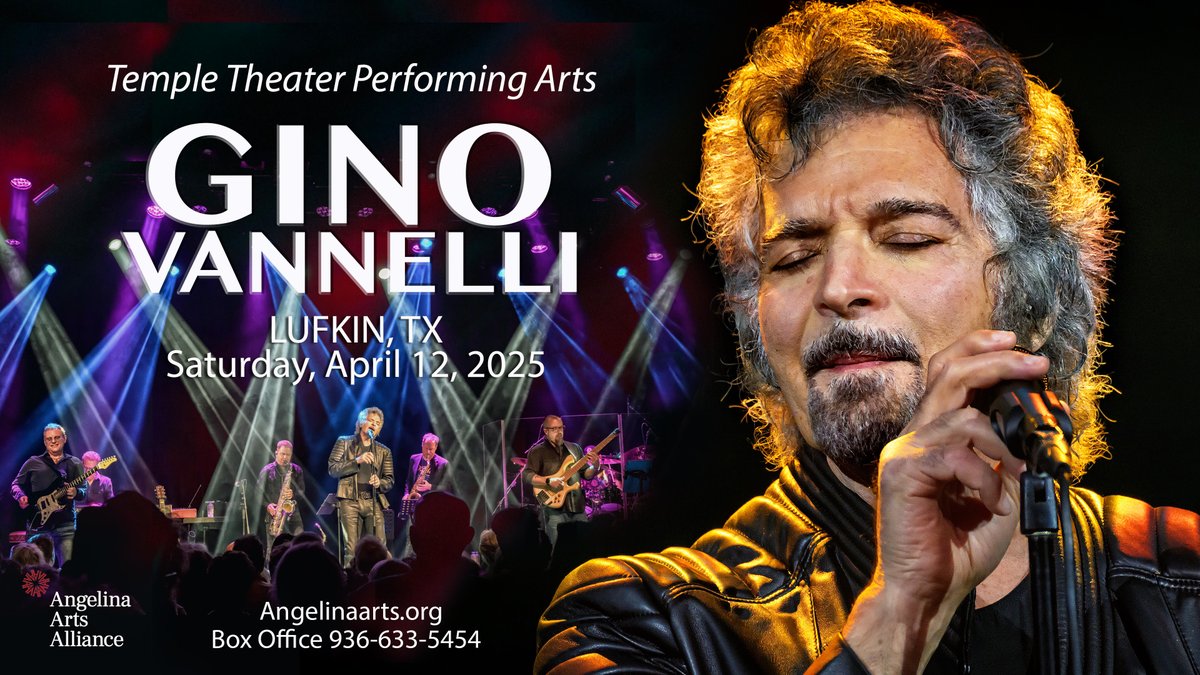 GinoVOfficial's tweet image. Gino returns to the Lone Star state!
April 12th, 2025 at the Temple Theater on the Angelina College Campus – Lufkin, TX
Tickets now available:
angelinaarts.org/performing-art…