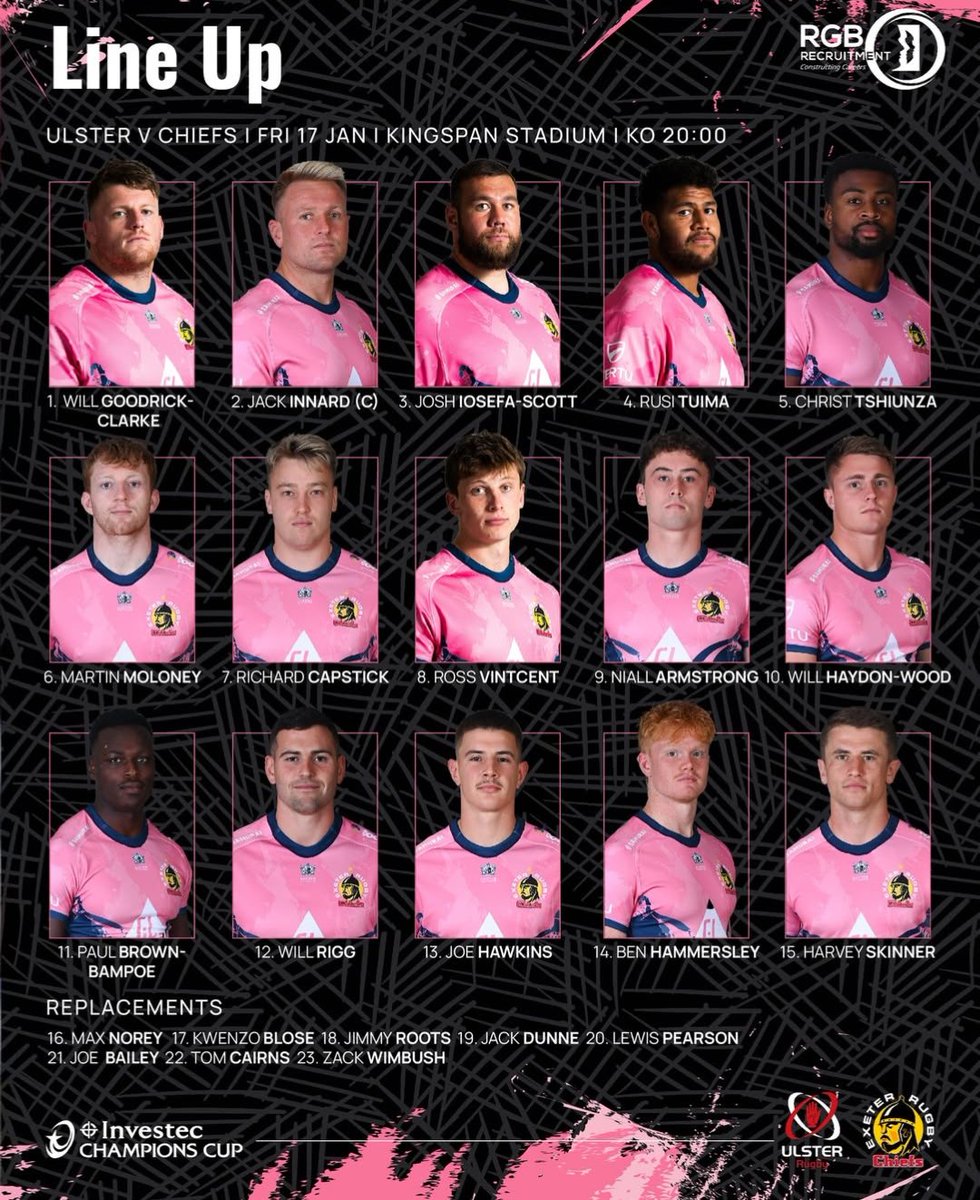 Best wishes to past pupil <a href="/martinmoloney23/">Martin Moloney</a> on his Champions Cup debut with <a href="/ExeterChiefs/">Exeter Chiefs</a> tonight 💪