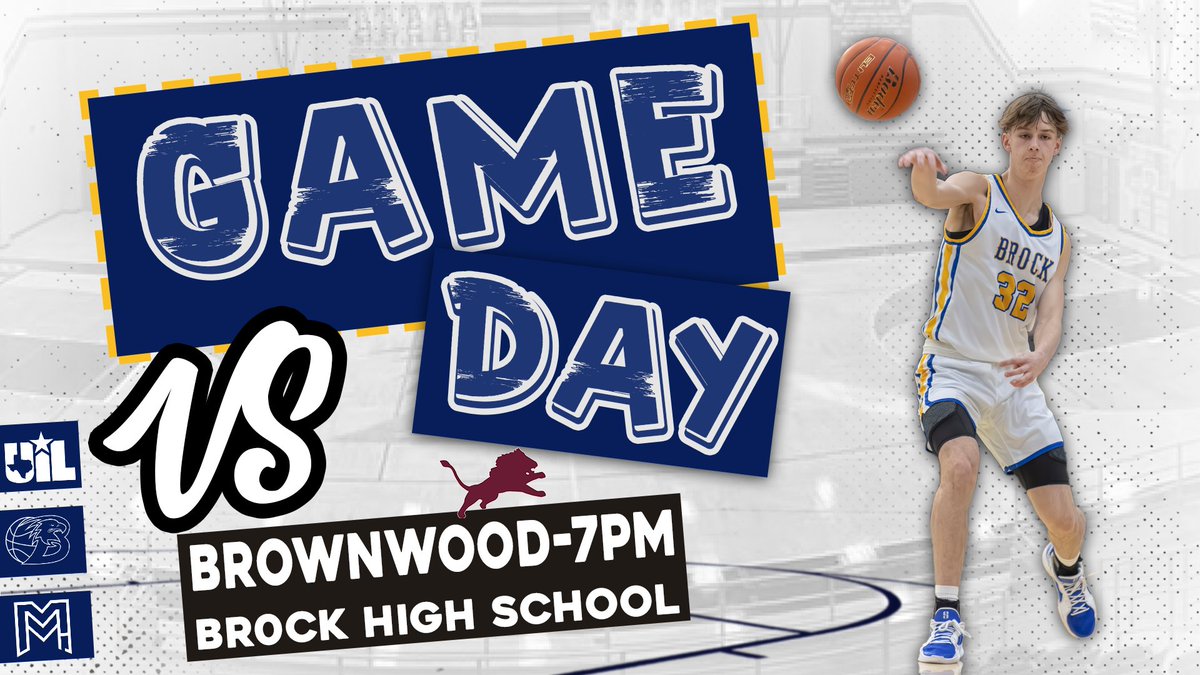 McSwain_Media's tweet image. ‼️GAMEDAY ‼️ 
🆚 Brownwood 
📆 January 17 
🕰️VR 7 PM
📍Brock High School
@HoopsBrock @BrockAthletics @hoopinsider @brocksportsx @TexasGordon