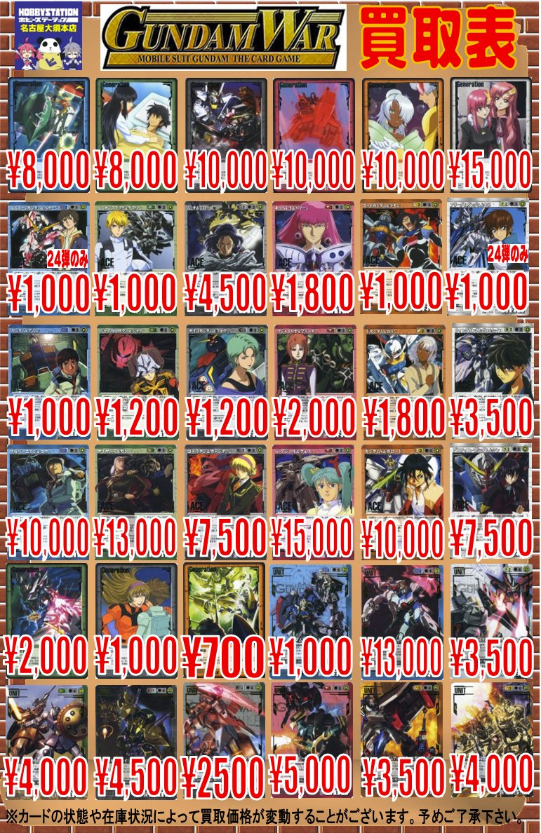 ガンダムウォー】 ありがたい事に大量に買取させて頂き 在庫の整理が
