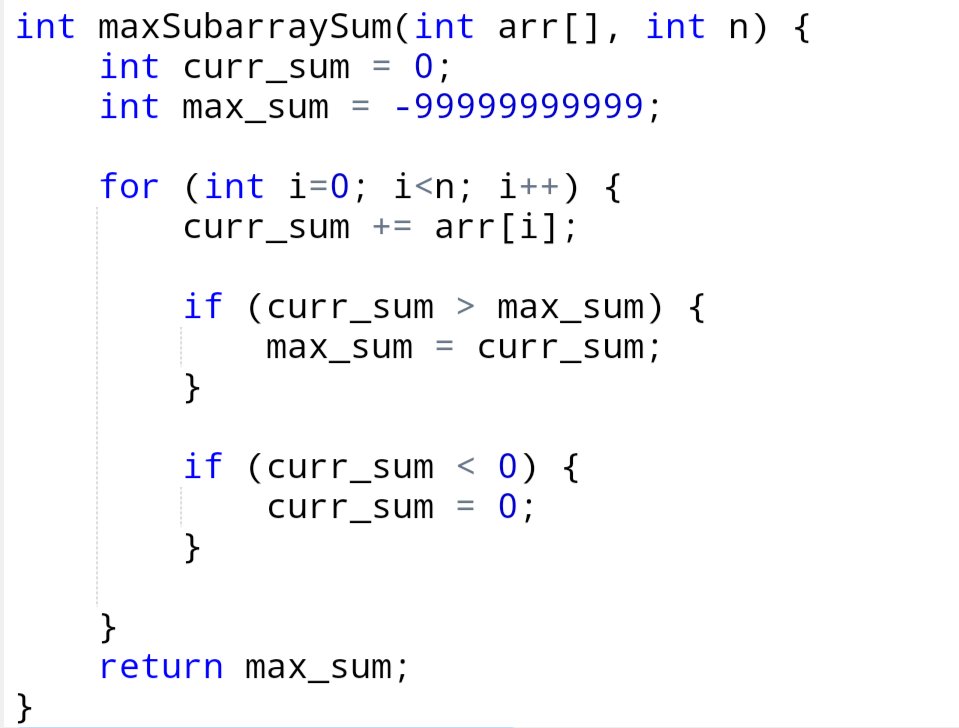 WorkingPandas's tweet image. Kadane's Algorithm

Given an integer array. Find the maximum sum of a subarray.