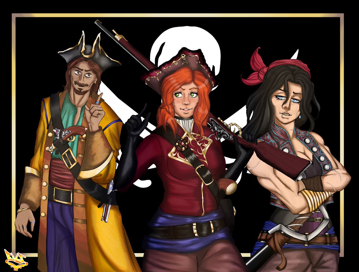 The Ranger Crew

#oc #dndart #dungeonsanddragons #ttrpg #digitalart #FantasyArt #dnd5e #commissionart #Commission #characterdesign #dnd #RPG #illustrationart #illustration #art #Pirate