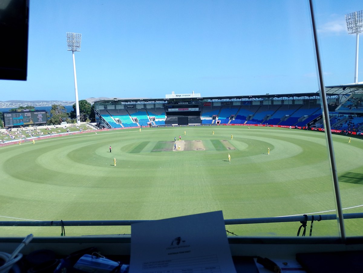 duckybester85's tweet photo. Very few times you get an opportunity to do an International match in Hobart and today was that day. Women's Ashes between Australia and England at Bellerive and a perfect day.
#scorersview for the day for the @CricketNotchers here.
(1/5) https://t.co/o446AX2eZd