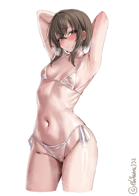 汗だく蒸れ透け 
