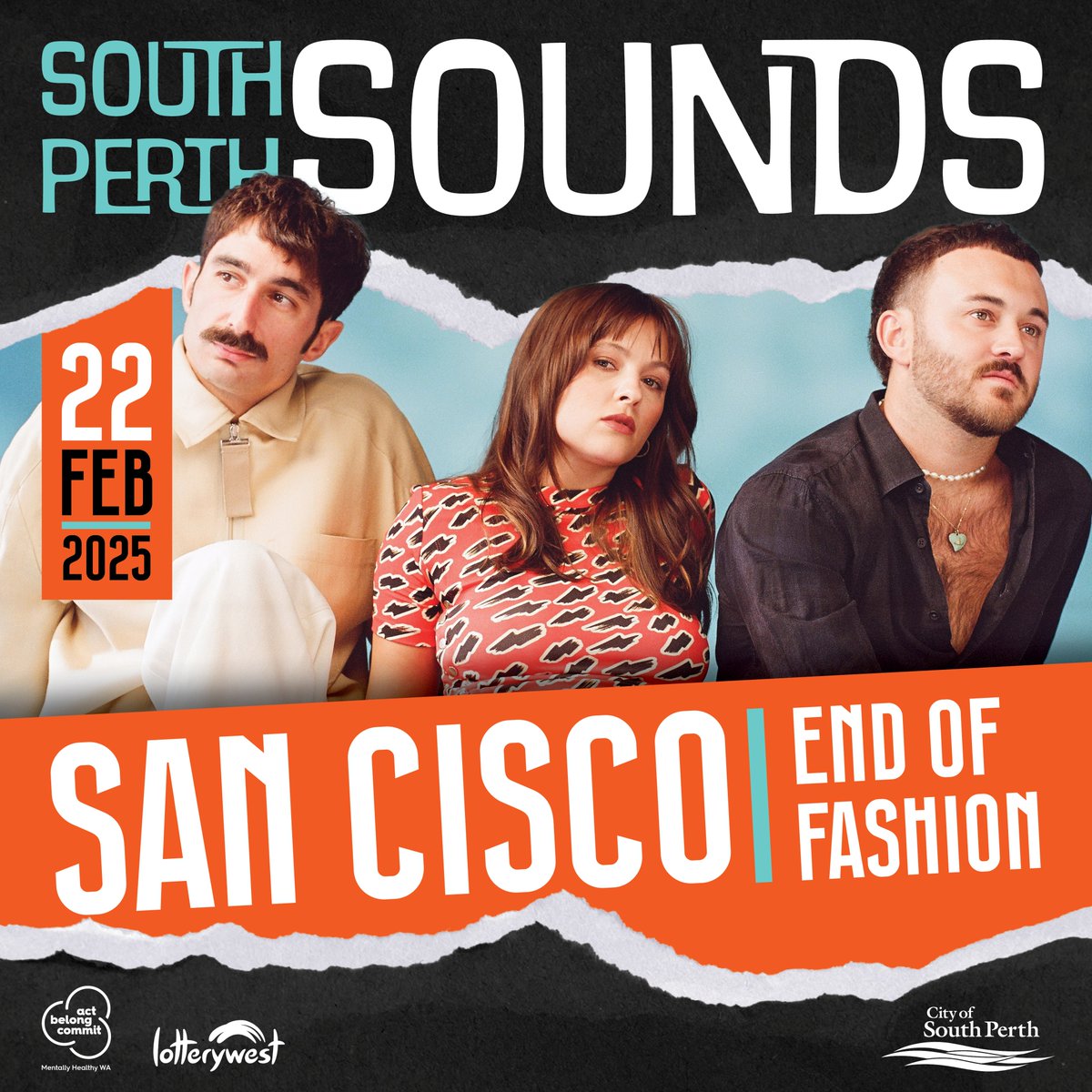 PERTH! We play South Perth Sounds on Sat Feb 22 w/ End Of Fashion. FREE ENTRY!