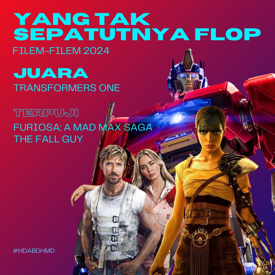 hdabdhmd's tweet image. Apresiasi Filem & Siri TV 2024 Part 1
#ApresiasiFilem2024 #HDABDHMD #HowtoMakeMillionsBeforeGrandmaDies #Conclave #Santosh #TransformersOne #TheWildRobot #LookBack #AlienRomulus #Furiosa #Kneecap #TheCountofMonteCristo #Maharaja #Wicked #WallaceAndGromitVengeanceMostFowl