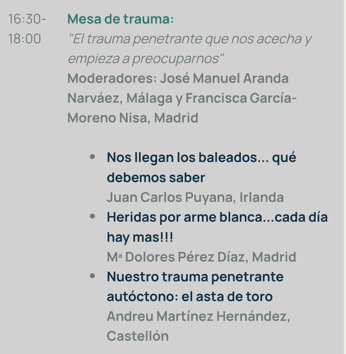AECUrg (@stcuaec) on Twitter photo Estamos preparando una reunión nacional de alto nivel✅
¿Os animáis?
Día 3/02: 🙌 súper interesante👇
<a href="/FelipePareja67/">Felipe Pareja 🇪🇸</a> <a href="/andreumartinezh/">Andreu Martínez Hernández</a> <a href="/jcpuyanamd/">Juan Carlos Puyana</a> <a href="/NisaFrancisca/">Francisca García-Moreno Nisa</a> <a href="/RFarr15/">R. Farré</a> <a href="/CiruUrgDonosti/">Cirugia Urgencias Donosti</a> <a href="/andreacamposMD/">Andrea Campos</a> <a href="/ireysimo/">Ignacio Rey Simó</a> <a href="/vir_dur/">Virginia Durán</a> <a href="/AMGC_Surg/">Ana González, MD, PhD, FEBS Em Surg</a> <a href="/EnricoMarrano/">Enrico Marrano, MD</a> <a href="/LandaluceAitor/">Aitor Landaluce</a> <a href="/aecirujanos/">aecirujanos</a> Estamos preparando una reunión nacional de alto nivel✅
¿Os animáis?
Día 3/02: 🙌 súper interesante👇
<a href="/FelipePareja67/">Felipe Pareja 🇪🇸</a> <a href="/andreumartinezh/">Andreu Martínez Hernández</a> <a href="/jcpuyanamd/">Juan Carlos Puyana</a> <a href="/NisaFrancisca/">Francisca García-Moreno Nisa</a> <a href="/RFarr15/">R. Farré</a> <a href="/CiruUrgDonosti/">Cirugia Urgencias Donosti</a> <a href="/andreacamposMD/">Andrea Campos</a> <a href="/ireysimo/">Ignacio Rey Simó</a> <a href="/vir_dur/">Virginia Durán</a> <a href="/AMGC_Surg/">Ana González, MD, PhD, FEBS Em Surg</a> <a href="/EnricoMarrano/">Enrico Marrano, MD</a> <a href="/LandaluceAitor/">Aitor Landaluce</a> <a href="/aecirujanos/">aecirujanos</a>