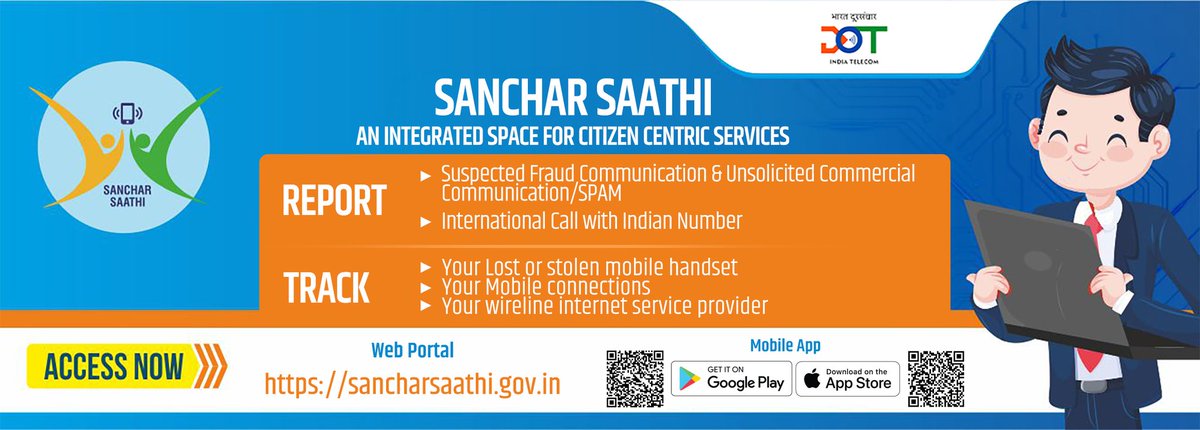 rsd2602's tweet photo. Extremely good initiatives by @DoT_India , #sancharsaathimobileapp helps citizens to report and track suspected / spam communications. https://t.co/4FLE8dTUP8