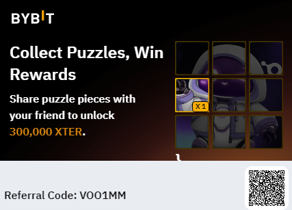 Your friend has shared a puzzle piece with you to help unlock 300000 XTER. Come claim it now! Please click here:  bybit.com/en/trade/spot/…