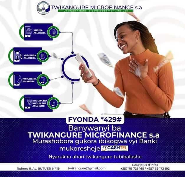 AgasekeTv's tweet photo. #Burundi En plus des services pratiques de paiement de factures et d'achat d'unités mobiles, #CashTel s'associe avec des banques et microfinances partenaires telles que SOPEC, Twikangure, Eden, etc , pour simplifier toutes vos opérations bancaires.
@CASHTEL412040 @SOPEC2019MF https://t.co/w3xiIQKRHJ