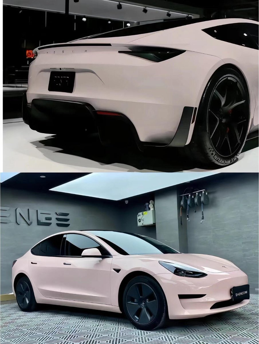 저는 분홍색 테슬라가 여자들에게 아주 잘 어울린다고 생각합니다🎈🌟#Tesla