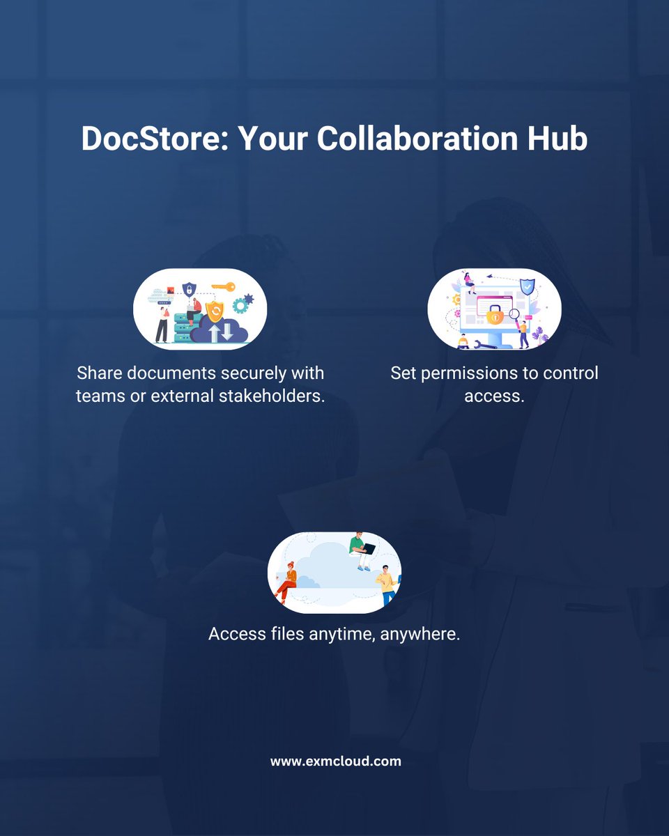 EXMCloud's tweet photo. Disorganized files slowing your team down? DocStore makes teamwork seamless with easy sharing, real-time access, and secure permissions—all from within Salesforce. Boost productivity today. #DocStore #Salesforce #Productivity #EasySharing #FileManagement #Productivity https://t.co/5r4PgNgU31