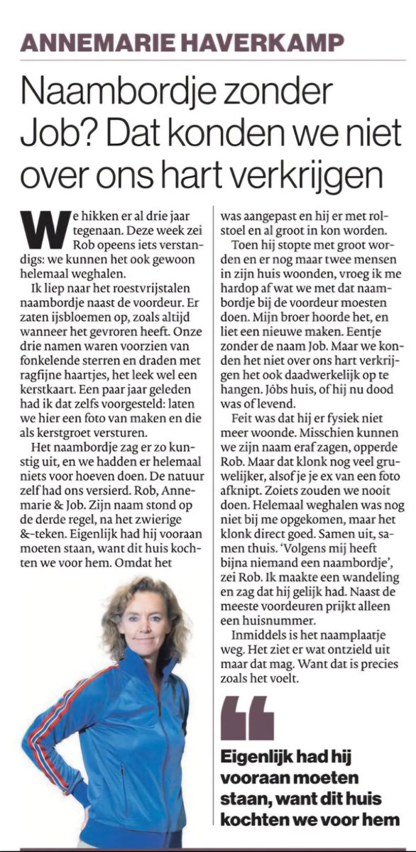 Jobs naam stond nog altijd op het naambordje naast de voordeur. We konden het niet over ons hart verkrijgen hem door te krassen. We verzonnen een list.