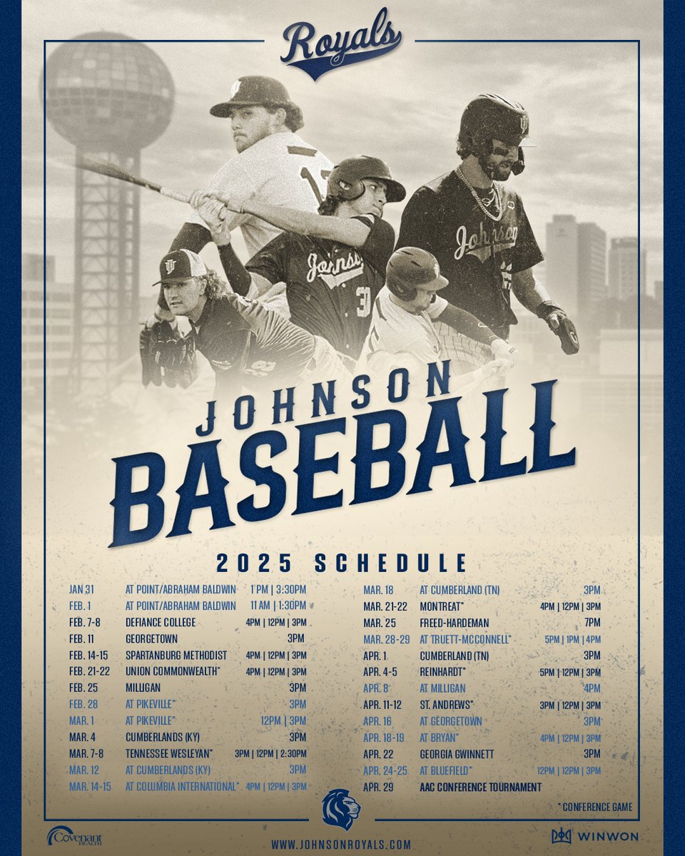 Mark your calendars📅

Here is our schedule for the upcoming season! 2 weeks until first pitch.

#RaiseTheRoar | #ForTheU <a href="/NAIABall/">NAIA Ball</a>