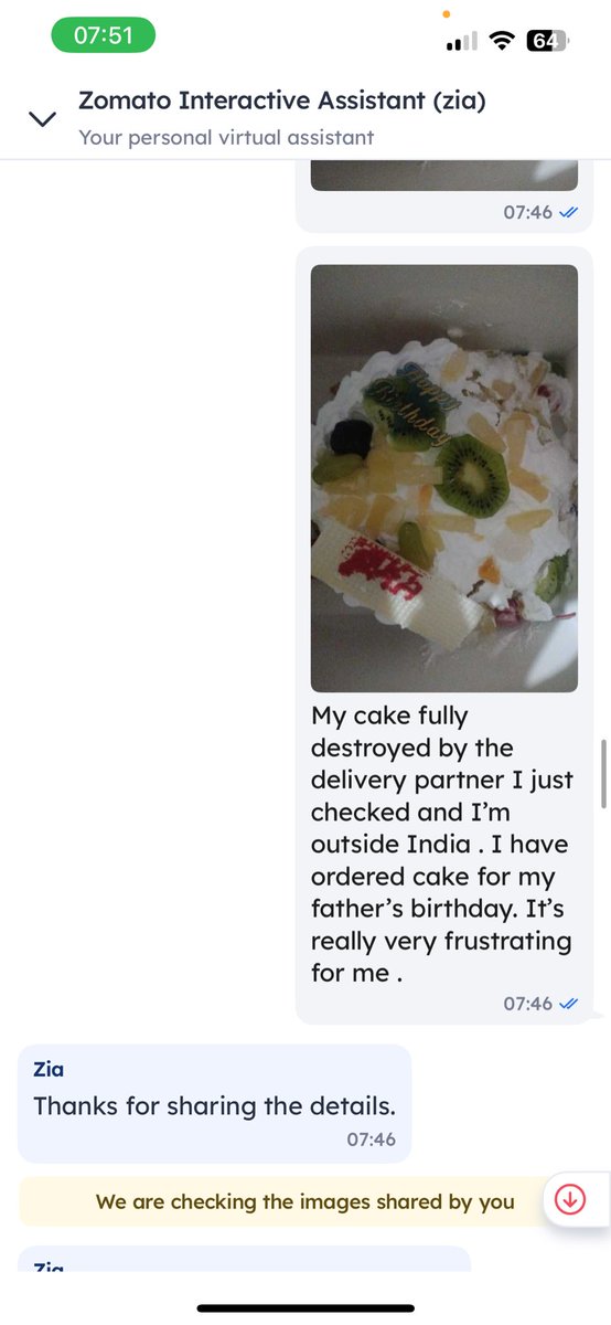 Kuldeep54790397's tweet photo. My cake fully destroyed by the delivery partner I just checked and I’m outside India. I have ordered cake for my father’s birthday. It’s really very frustrating for me and there is only the option to get refund of rs 184. It’s really overwhelming that they didn’t respect https://t.co/GEEeOGfjXf