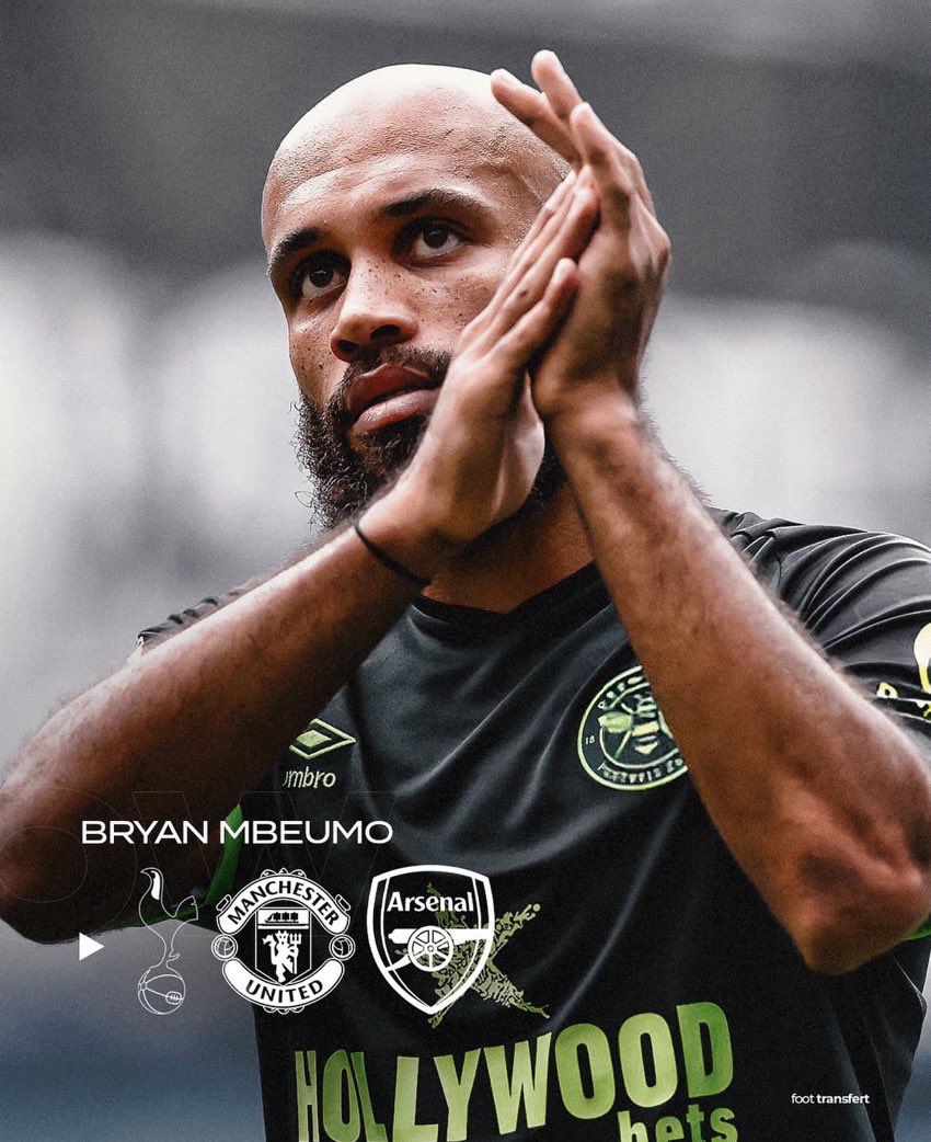 _FootTransfert's tweet image. #Tottenham, #ManchesterUnited et #Arsenal se seraient renseignés sur Bryan Mbeumo (25 ans), selon @rmc_sport. 🇨🇲🔥

Pour l’instant, aucun club n’a encore concrétisé son intérêt, mais cela pourrait changer d’ici la fin du mercato.