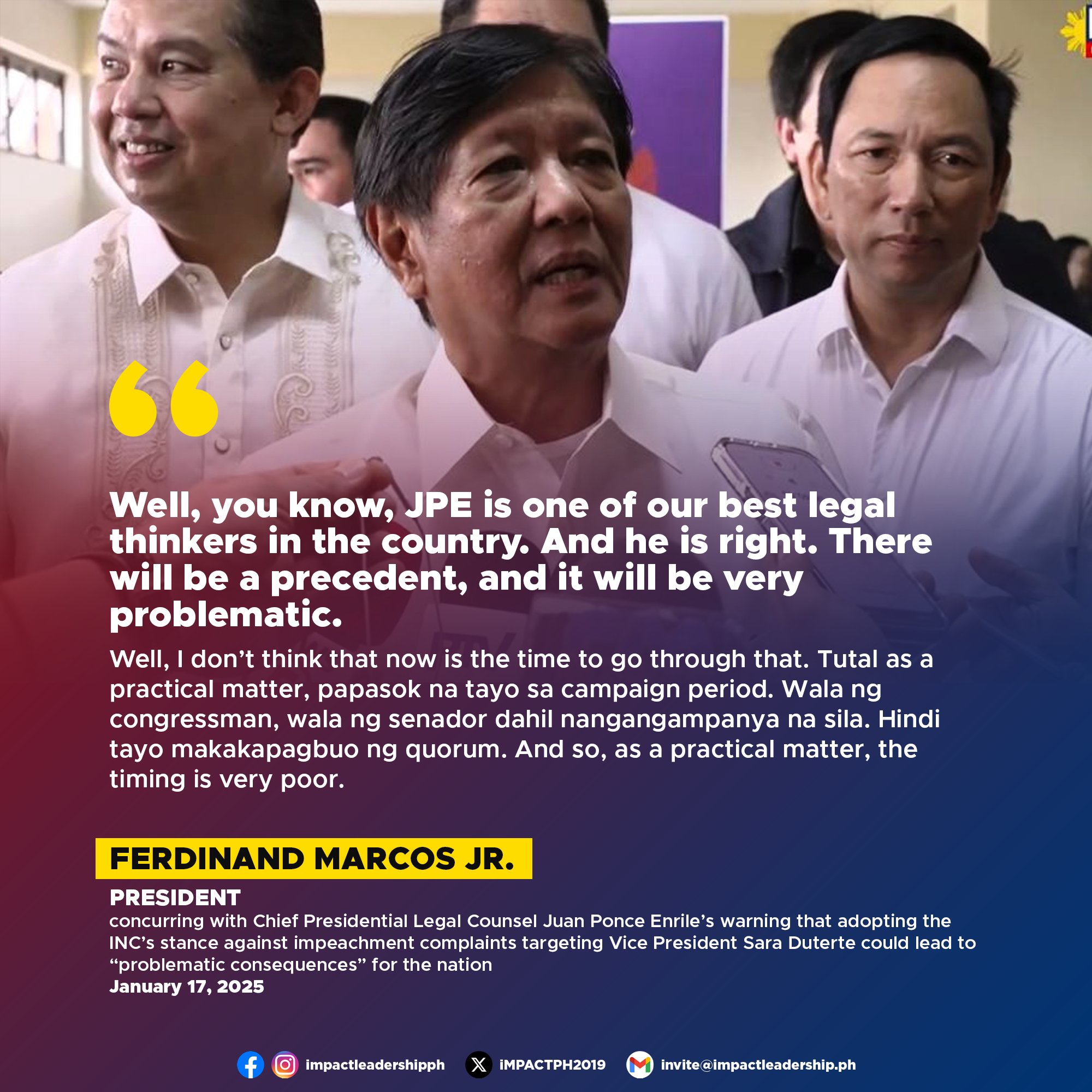 iMPACT Leadership on X: &ldquo;MARCOS AGREES WITH ENRILE ON RISKS OF 