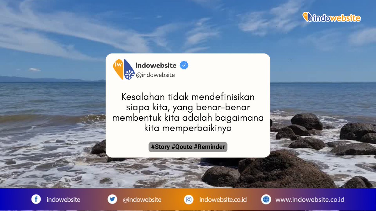 indowebsite's tweet image. 💡 Belajar dari Kesalahan, Bertumbuh dengan Perbaikan 🌱 Kesalahan bukan akhir segalanya.  Jadikan setiap langkah sebagai pembelajaran menuju versi terbaik dari diri kita.
#BelajarDariKesalahan #PerbaikiDiri #BertumbuhLebihBaik #InspirasiHidup #MotivasiDiri #indowebsite