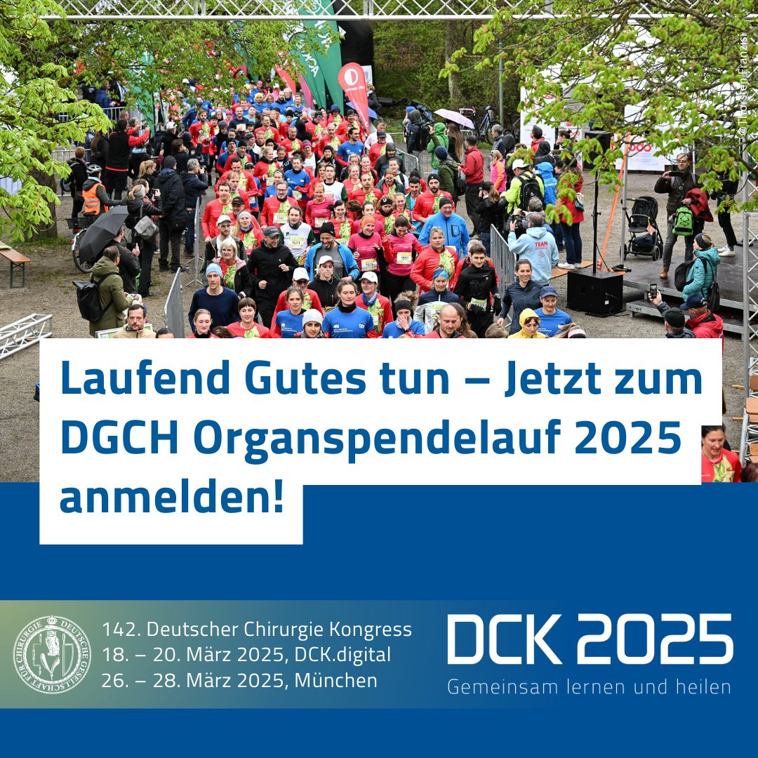 Laufend Gutes tun – jetzt zum #DGCH Organspendelauf 2025 anmelden! Am 27. März 2025 geht es im Englischen Garten München an den Start – weltweit virtuell vom 27. bis 30. März 2025.💙Ein Zeichen für Organspende setzen und jetzt anmelden unter:🔗organspendelauf.de #organspende