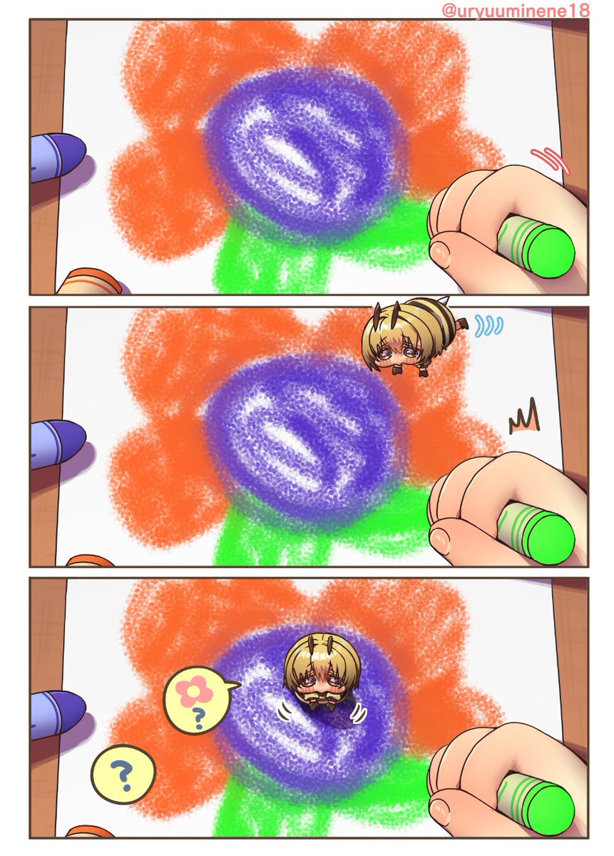 本物の花だと思っているミツバチ 