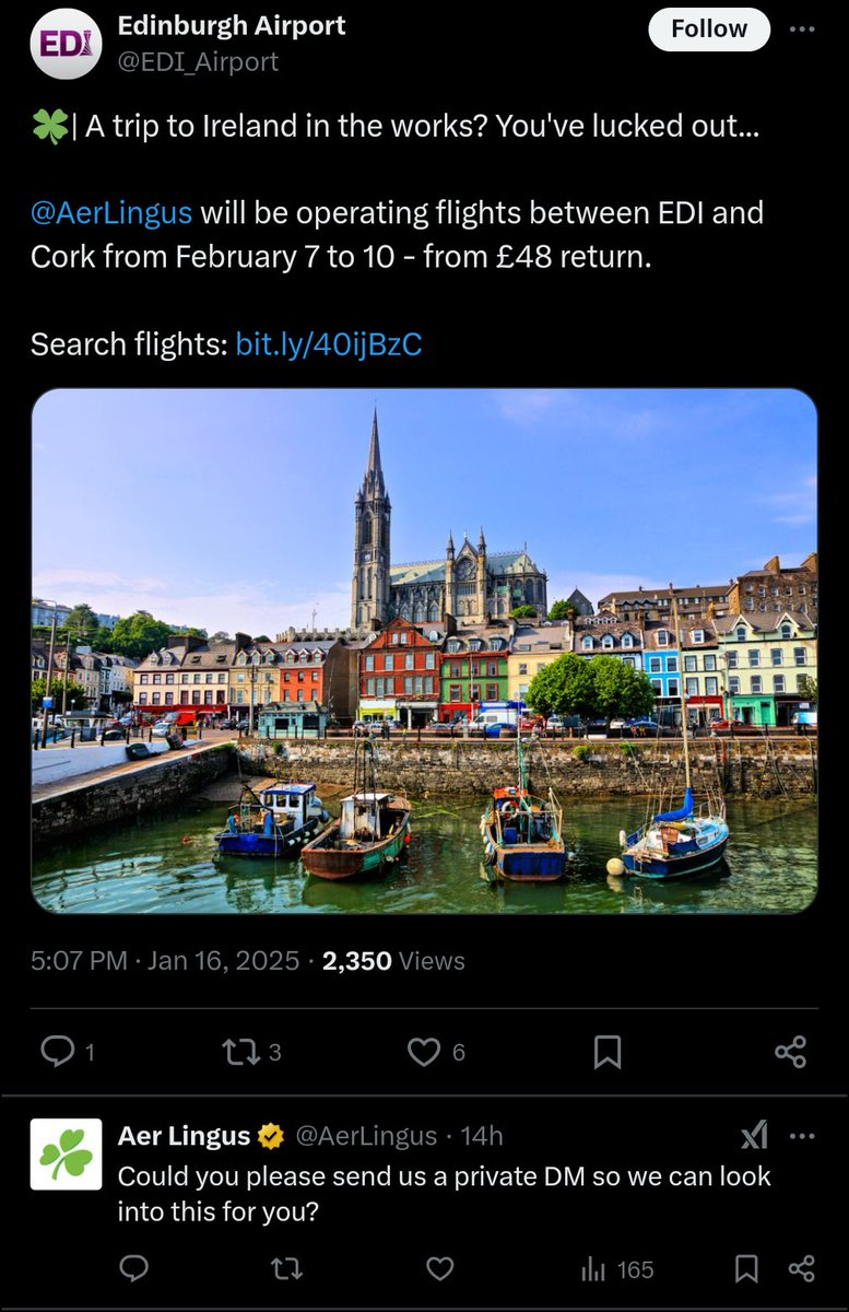 Alan Barry (@alanpbarry) on Twitter photo Even <a href="/AerLingus/">Aer Lingus</a>  themselves are shocked that they are providing extra flights from <a href="/CorkAirport/">Cork Airport</a> - even if it is only for 3 days 🙈😄 
<a href="/eicknews/">Cork Airport News</a> Even <a href="/AerLingus/">Aer Lingus</a>  themselves are shocked that they are providing extra flights from <a href="/CorkAirport/">Cork Airport</a> - even if it is only for 3 days 🙈😄 
<a href="/eicknews/">Cork Airport News</a>