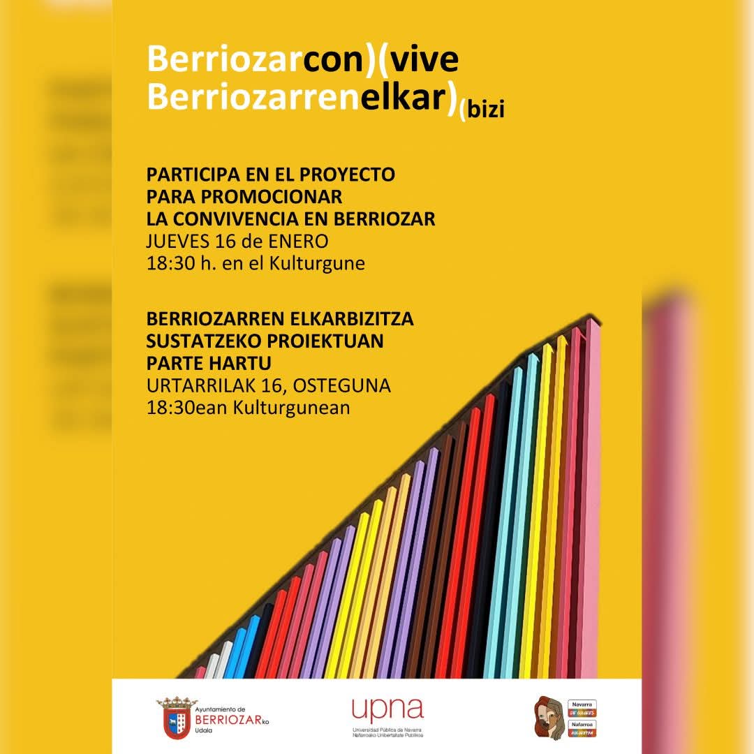 Atzo Berriozarren elkarbizitza sustatzeko proiektuaren jardunaldi irekian parte hartu genuen. Udalean gure taldeak proposatu eta bultzatutako neurria da hau.