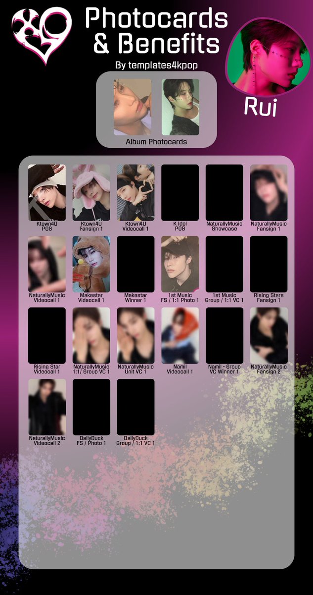 XLOV I'mma be album photocard pc benefit member template ! 엑스