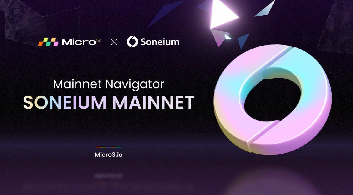 Soneium just teleported to Micro3! 🌀

<a href="/Sony/">Sony</a>'s dropping the hottest #Web3 tech with <a href="/soneium/">Soneium 💿</a>, their newest L2. 

☑️Blazing fast transactions
☑️Gas fees? Practically nonexistent

Soneium on Micro3 = Big Bang. 💥 Can't miss it:  micro3.io/quest/soneium-…