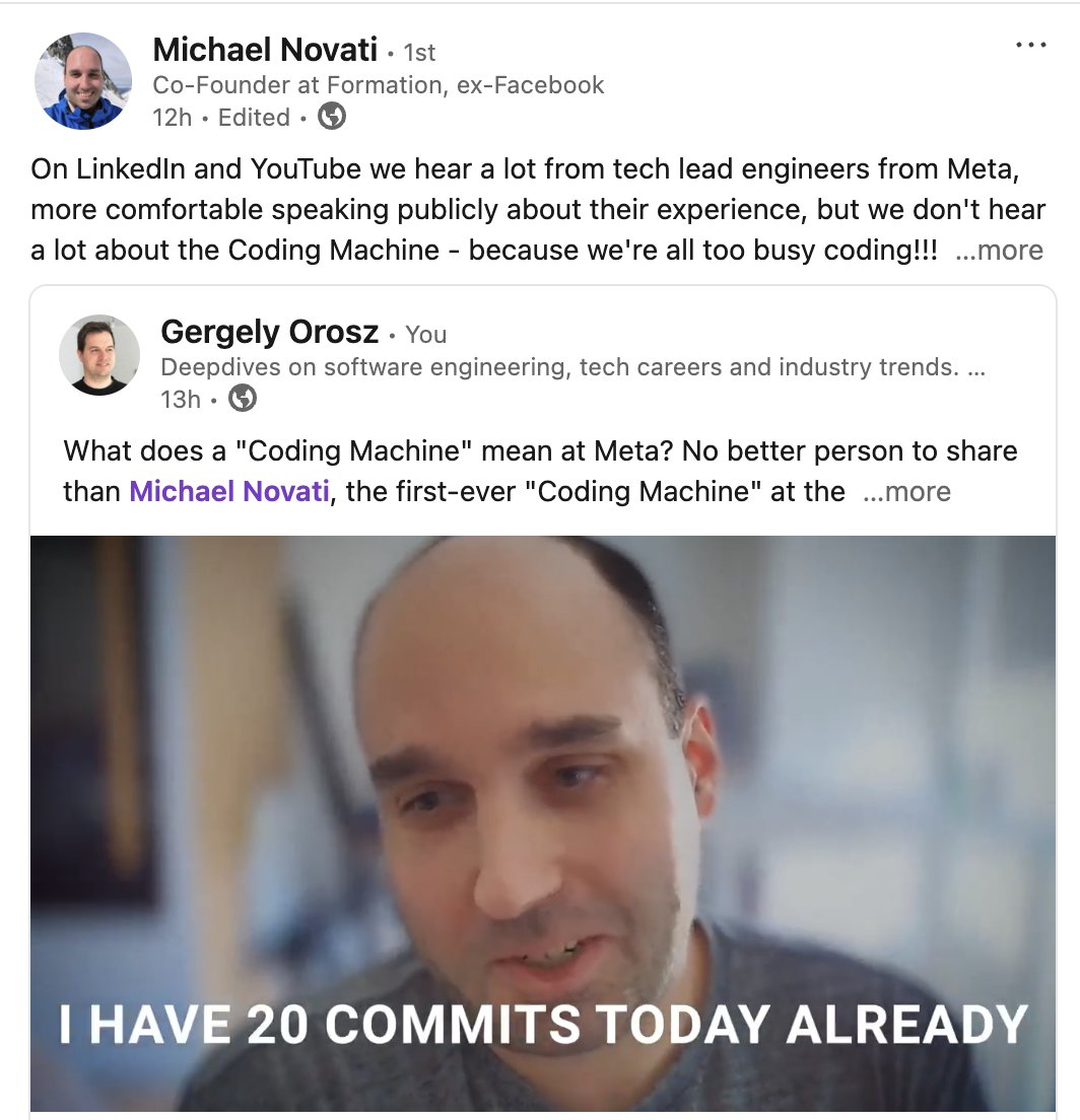 Across social media, we see most posts from people who are NOT busy coding all day.

Which is why it's been so refreshing to talk with <a href="/michaelnovati/">Michael Novati</a>: who writes more code than most people you'll probably hear from - to this day.

Read/listen here (cont'd):