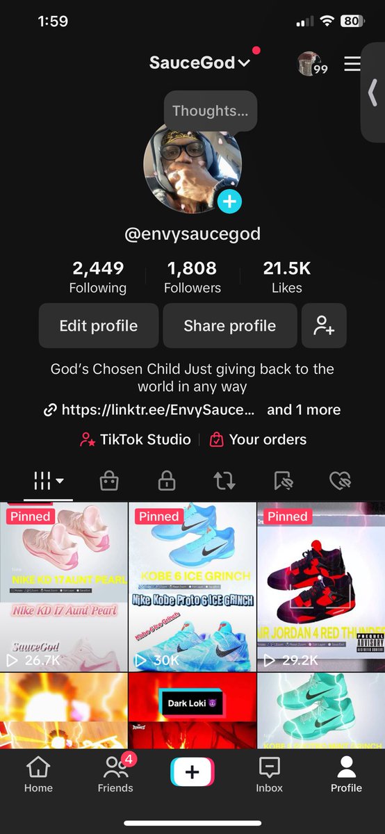 EnvySauceGod's tweet photo. I love ya man 30k on that Kobe Shoe Vid ya went crazy Wtb More Content coming for real we also Running Up the YouTube as well Grind don’t stop 🥹💪🏾🔥💯 https://t.co/1v06mVimO0