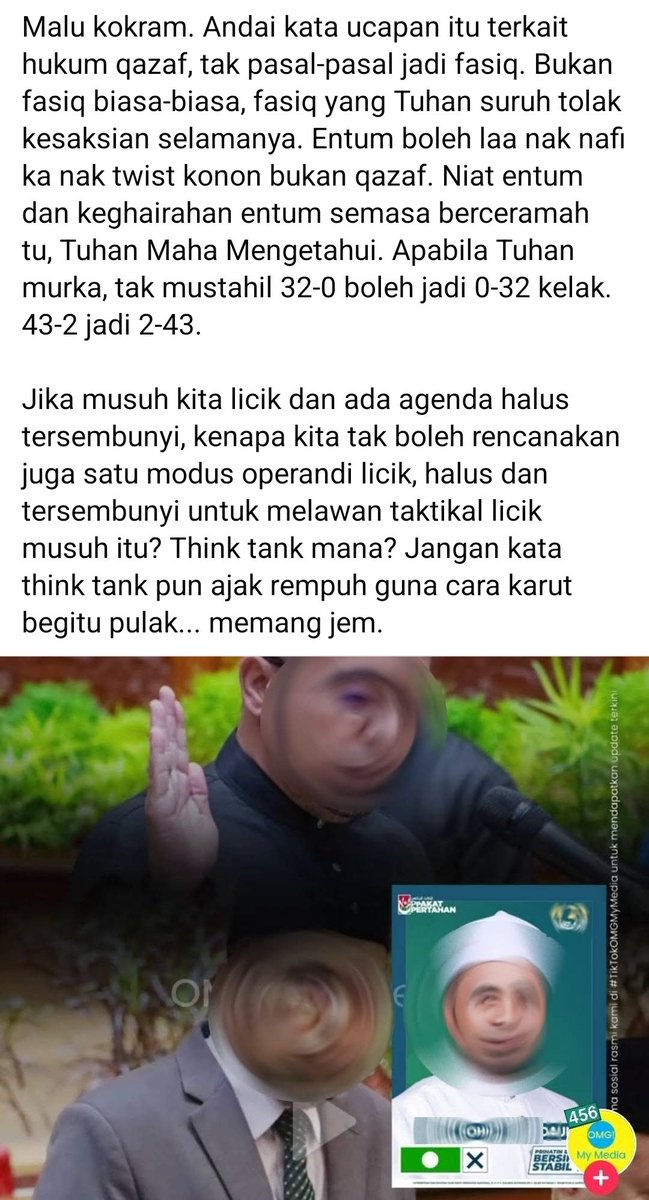 "Influencer" pro PAS dah meluat layan perangai sesetengah wakil rakyat / pimpinan PAS yang tak habis² bawa naratif serangan peribadi; isu yang sama sekali tiada kaitan dengan kemaslahatan rakyat. Nak kritik kerajaan? PMX? Ok. Bawa la isu berkaitan polisi, ekonomi, dasar.