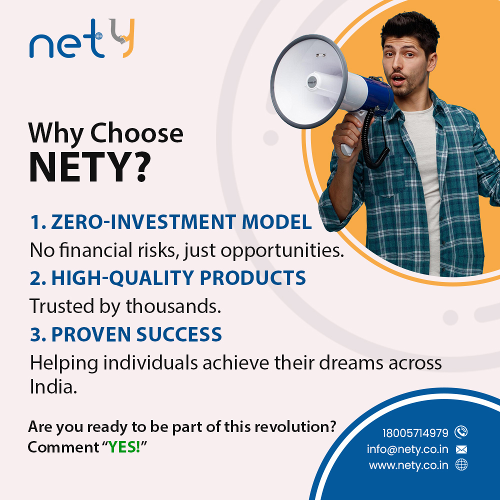 nety_official's tweet photo. Why Choose NETY 📷
📷 Zero-Investment Model
📷 Top-Quality Products 
📷 Proven Track Record 
#ChooseNETY #EmpowerYourself  #DreamBigWithNETY #WelcomeToNETY #EmpowerYourJourney #EntrepreneurshipMadeEasy #FinancialFreedom #DirectSelling #indianbusiness #netydirectselling https://t.co/5x5FzJ1JI9