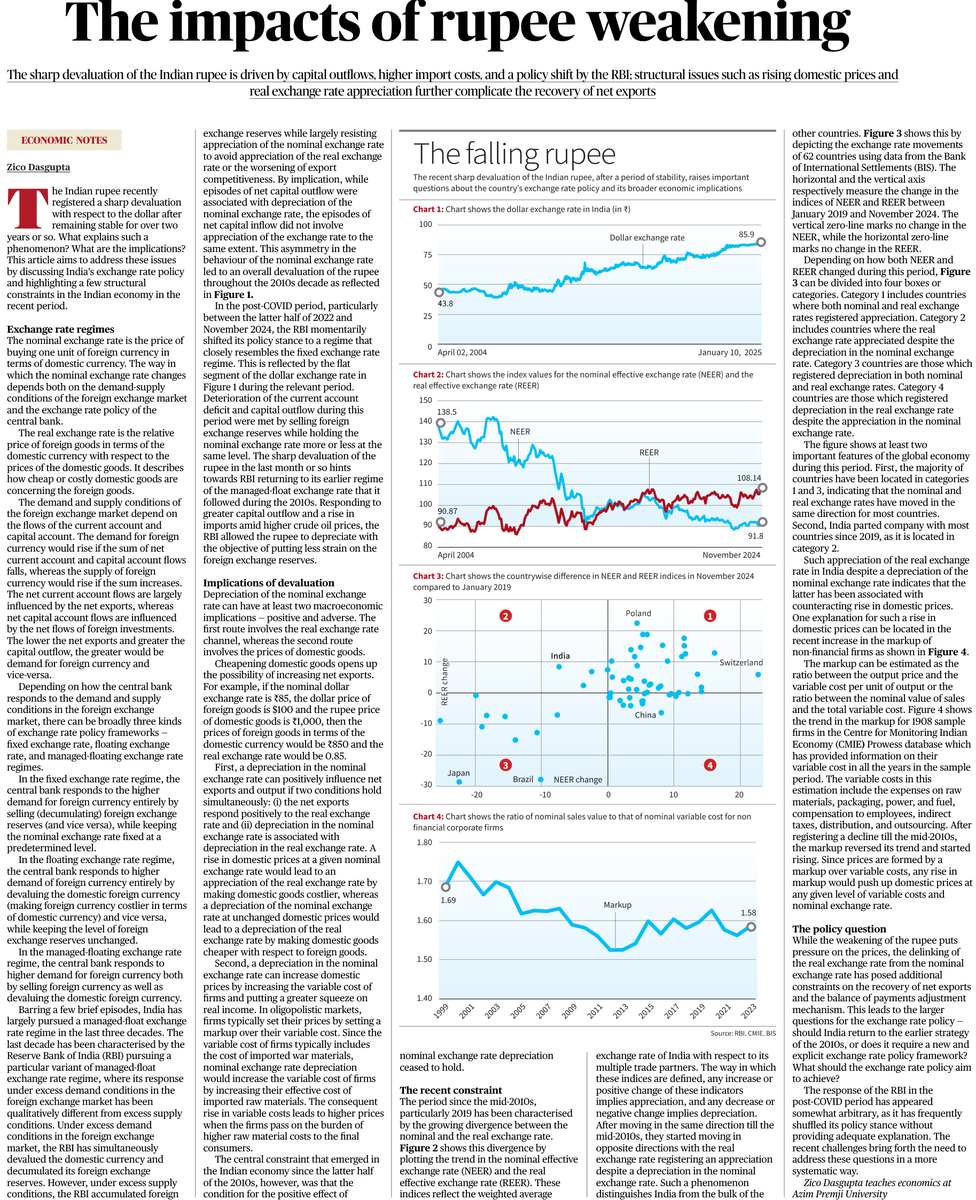 Some thoughts on rupee devaluation and exchange rate policy in today's Hindu.