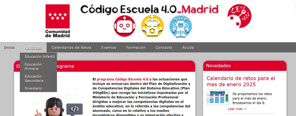 ¿Conoces la web de Código Escuela 4.0 Madrid? Dispones de información, recursos, retos... y un modelo para el inventario. Echa un vistazo. 👇👇
educa2.madrid.org/web/centro.cod…